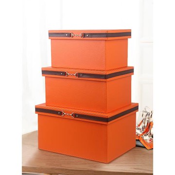 皮質收納整理箱內衣物收納盒家用輕奢儲物箱衣柜衣帽間樣板間擺件