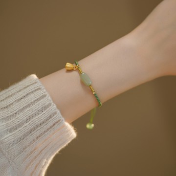 【傾盡年華】和田玉古風編織手鍊(平安扣/一字)