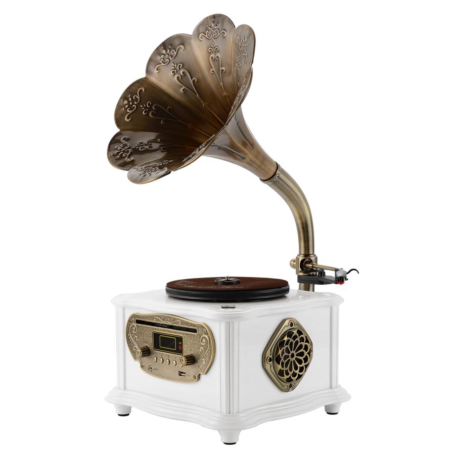 Gramophone Phonograph Turntable Vinyl Record Player Home Decoration Built-in Bluetooth, FM Radio ＆ USB Flash Drive, Aux-in Jack, CD Player with Alloy