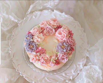 4吋 6吋 8吋豆沙裱花蛋糕 花環型 限台北面交 Pinkoi 設計購物網站 Line購物