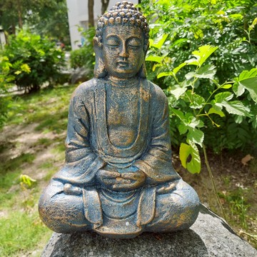 東南亞歐美戶外復古花園坐佛擺件中式禪意佛像家居裝飾品工藝品