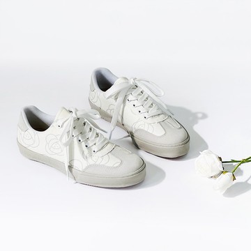 早安玫瑰 德訓鞋 (寬楦) 帆布鞋 綁帶休閒鞋 - 白(小Q底) 台灣製