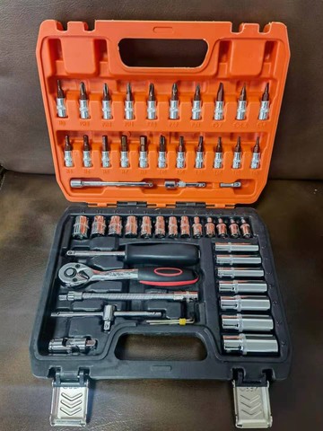 汽修組套套裝鏡面46件套筒組套棘輪扳手套裝組合汽修