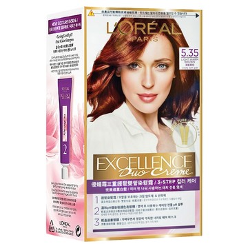 L'OREAL PARiS 巴黎萊雅 台灣公司貨 優媚霜三重護髮雙管染髮霜  5.35 淺暖栗棕  1組