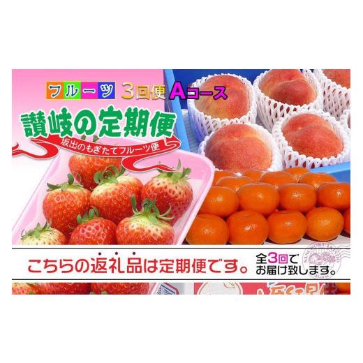 ふるさと納税 香川県 坂出市  フルーツ セット 定期便 いちご 約250g × 4パック  桃 約2kg  みかん 約5kg × 3ヶ月  ｜産…