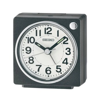SEIKO 日本精工 嗶嗶聲 靜音 貪睡鬧鐘(QHE196K)-黑/6.6X6.6cm