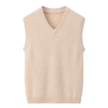 鄂爾多斯市產100純山羊絨背心男V領馬甲加厚元寶針毛衣坎肩E3615