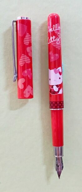 【震撼精品百貨】Hello Kitty 凱蒂貓 日本三麗鷗 KITTY 鋼筆/中性筆-紅#13178 震撼日式精品百貨