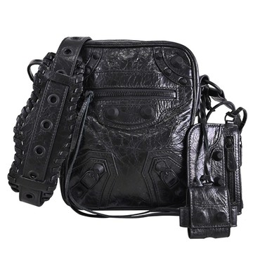 BALENCIAGA 巴黎世家 719065 三合一斜背包.黑-附耳機套/零錢包