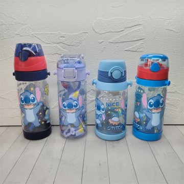 外貿跨境史迪仔500ml背帶吸管杯星際寶貝史迪奇兒童水壺手提水杯