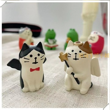 日式小擺件 日式zakka天使惡魔貓咪擺件ins治愈系少女心桌面裝飾小禮物女
