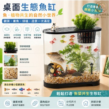 【台灣現貨/隔日達】桌面魚缸 生態魚缸 迷你水族箱 透明魚缸 水培魚缸 辦公室魚缸 小型魚缸 創意魚缸 客廳魚缸 鬥魚缸
