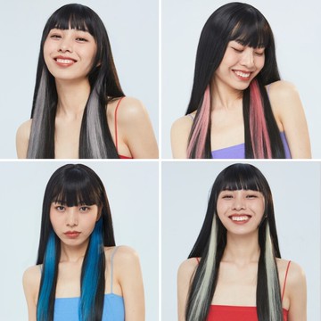 掛耳假髮片 LUCY LEE魔法球掛耳染假髮彩色假髮片女隱形一片式接髮挑染髮帶染【MJ12357】