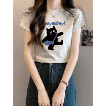 正肩短袖T恤女2024新款夏季多巴胺夏裝打底衫ins內搭洋氣體恤上衣