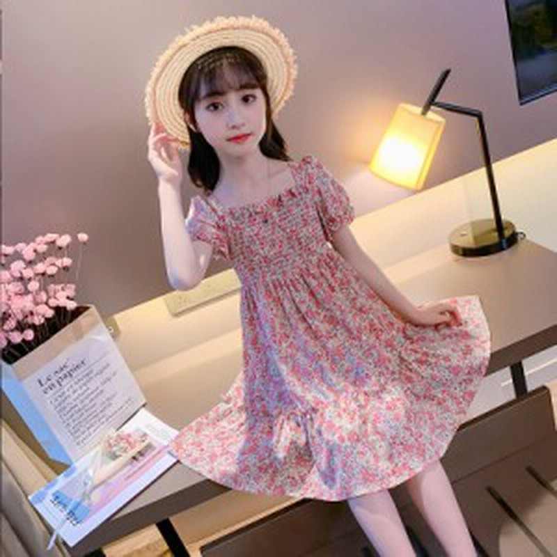 子供服 ワンピース 半袖 夏 女の子 キッズワンピース シフォンワンピース 花柄 チュニック 子供ドレス ジュニア おしゃれ 可愛い 涼しい 通販 Lineポイント最大get Lineショッピング