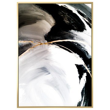 菠蘿選畫所 行墨 III APAD3411G 40 x 30cm 金色 - 北歐風抽象裝飾畫