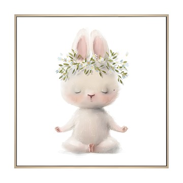 Boluo 菠蘿選畫所 掛畫 小兔兔冥想 APLS4456D  40 x 40cm  木色