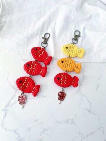 【兔貝兒】編織作品~年年有魚新年小物~鑰匙圈