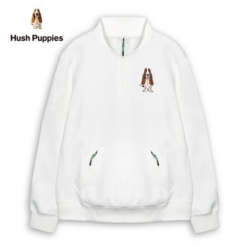 Hush Puppies 上衣 男裝運動風立領刺繡狗長袖上衣
