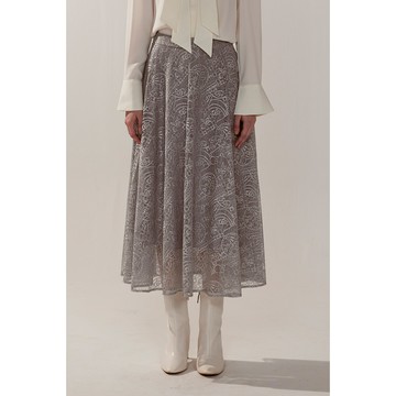 AVVJOY銀線蕾絲鏤空長裙採用細緻蕾絲面料銀線更顯精緻A字版型遮肉顯瘦長裙飄逸優雅