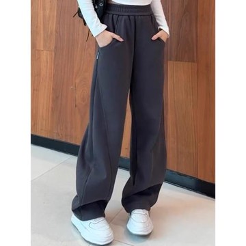 加絨加厚衛褲女2025秋冬季新款高腰顯瘦休閑彎刀香蕉褲寬松闊腿褲