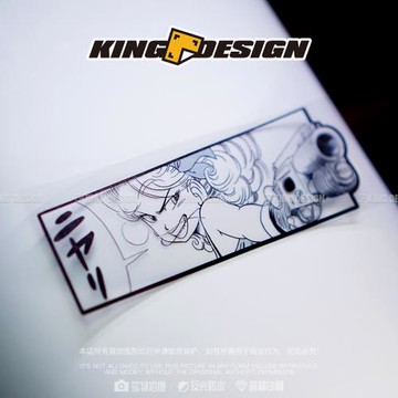 國王車貼 七龍珠蘭琪漫畫風貼紙 美女眼神二次元車窗行李箱防水貼