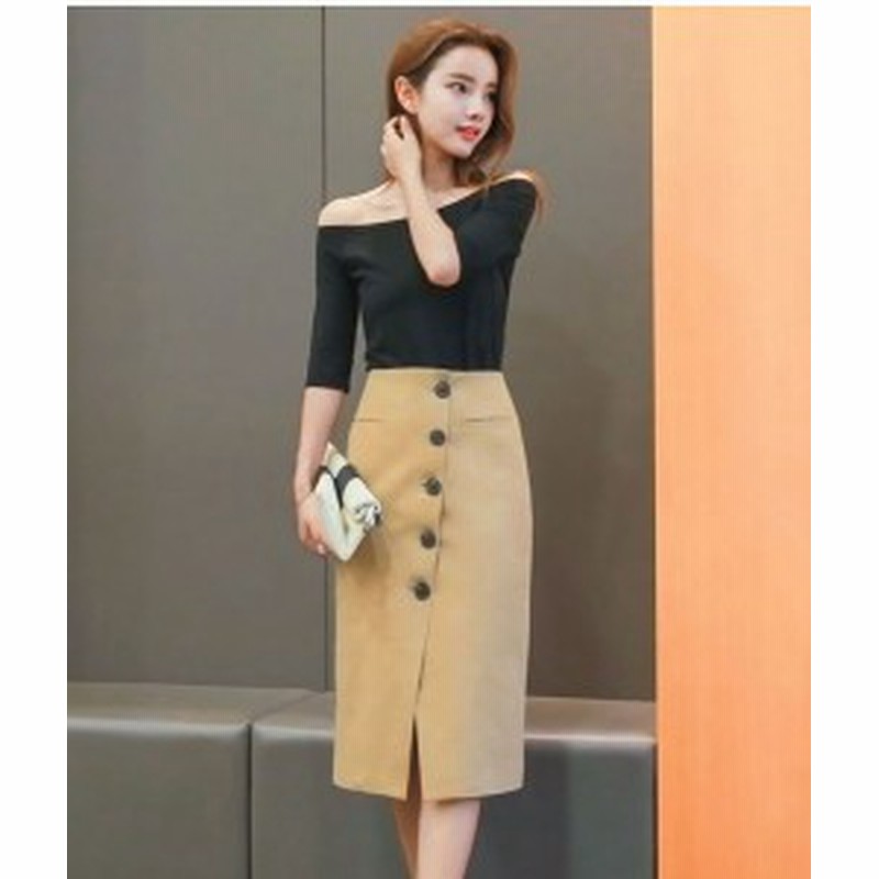 前ボタンスカート 韓国 ファッション レディース スカート 冬物 春物 オフィスカジュアル ハイウェストスカート ミモレ丈 タイトスカート 通販 Lineポイント最大1 0 Get Lineショッピング