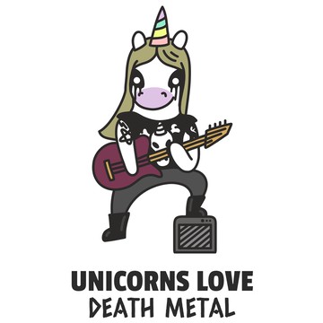 Unicorns Love Metal 中性短袖T恤 4色 (現貨) 獨角獸金屬搖滾趣味幽默可愛班服團體服活動禮物