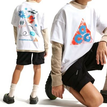 Nike K Acg Df Tee M90 Spooky 短袖 大童 童裝 白色 印花 T恤 IM9322-100
