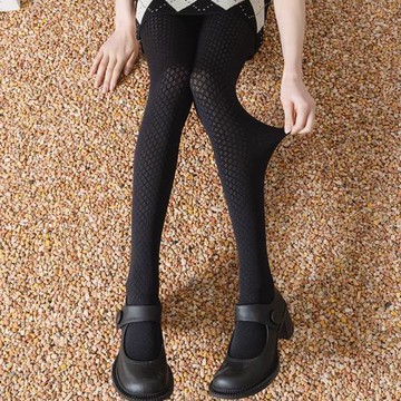 啞光菱形格絲襪打底連褲襪女鏤空黑絲防勾絲不掉檔性感漁網襪瘦腿