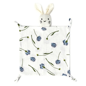 Kori Deer 純色質感小動物純棉紗布安撫巾  28 x 28cm  兔 + 蒲公英  1件
