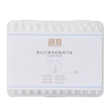 親子桌遊 奇哥-嬰幼兒環保紙軸棉花棒60支THB913000*6盒