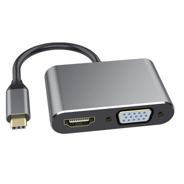 type-c轉HDMI擴展塢VGA轉換器usb-c hub 四合一同屏投影轉換器