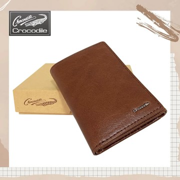 【Crocodile】鱷魚Naturale 4.0三折多卡夾／男用短夾／6卡片短夾 (咖啡-10104)