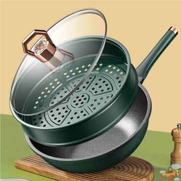 炒菜鍋家用不粘鍋家用燃氣灶電磁爐多功能平底鍋燃氣電磁爐通用