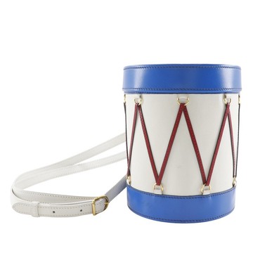 【日本直運】愛馬仕 HERMES Tambour 側背包 Vaugrene×Box Calf 皮革 白/藍/紅 女仕【二手】