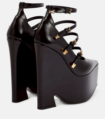 Versace Tempest leather platform pumps