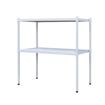 【Y HOUSE】90x45x75公分 兩層無洞鐵板收納層架 置物架 鐵架-烤漆白