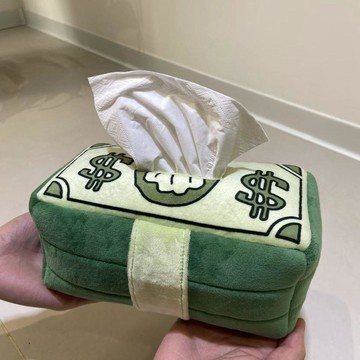 ✨動感 優選✨寶寶海綿刀樂紙巾盒創意美元鈔票車載抽紙盒家居客廳臥室桌面裝飾