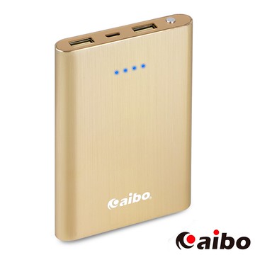 aibo 6500 mAh 輕薄拉絲行動電源-金色