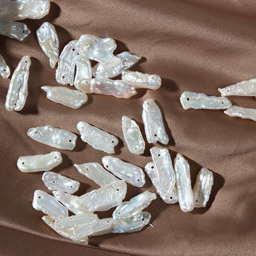 Zz-天然淡水珍珠巴洛克琵琶散珠雙孔diy手工飾品配件