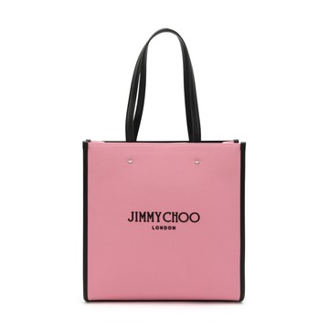 Jimmy Choo - Pink Canvas And Black Leather Tote Bag