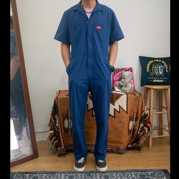 DICKIES 藍色40 短袖 連身工作服 COVERALLS 古著 二手