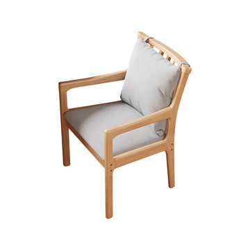 【HappyLife】實木簡約扶手椅 附坐墊 Y12144原木