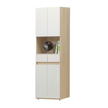 文創集 席蘭多2尺四門二抽書櫃/收納櫃-60x37x194cm免組