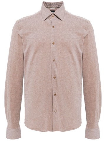 BOSS - mélange-effect cotton shirt - men - Cotton - 42 - Neutrals