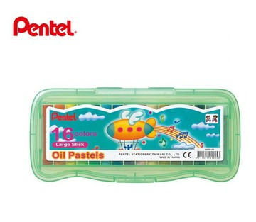 Pentel 飛龍 GHTP-16 特大粉蠟筆 (16色) (PP盒裝)【APP滿額下單10%點數(單一帳號最高1500點)】8/31止