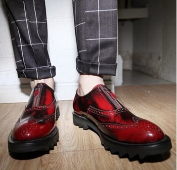 歐洲 厚底 鬆糕馬丁 皮鞋 雕花 真皮款 增高 鞋