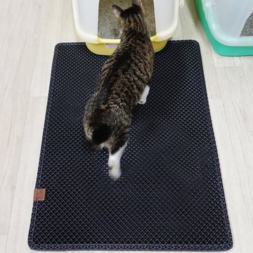 寵物雙層踩踏墊踏腳墊狗狗貓砂墊隔尿墊泥土踏墊75*58CM-灰/黑/棕【AAA3706】