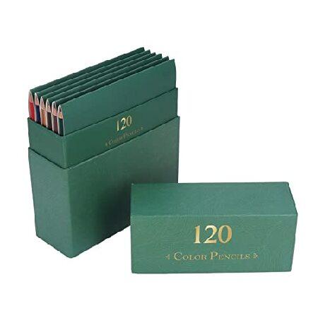 120 Colored Pencils for Artists Glossy, Colored Pencils Set, Color Rendering Oil Based Professional Colored Pencils with Green Box for Drawing Adult A